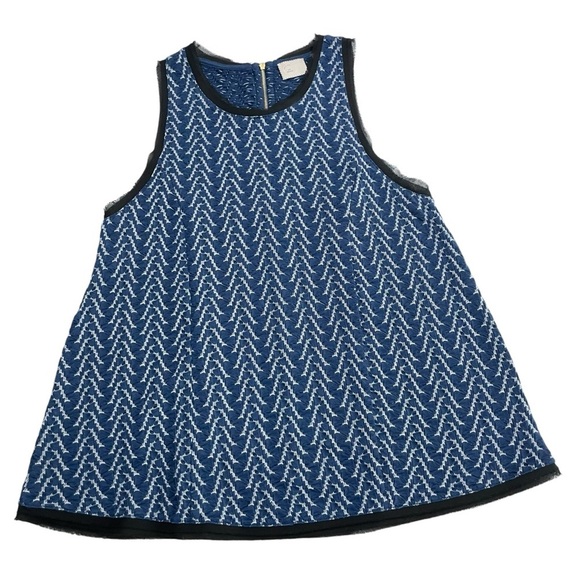 Anthropologie Postmark Women's M Sleeveless Tank Blue Black Textured Top - Picture 6 of 12